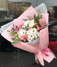 Букет цветов из:  Розы, Лизиантусы и Хризантемы #REPLACE_PRED# Аббакумово